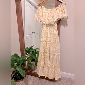Floral yellow maxi dress